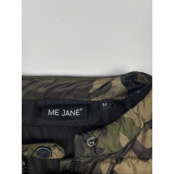 Me Jane Camo Quilted Puffer Jacket Womens Medium Military Utility Lightweight - Picture 5 of 10